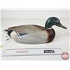 Image 5 : Wooden Duck Decoy  (Consignor Tag ~ Hollow Carved Mallard Drake : Vick Peck : Trenton, ON 1960)  (Me