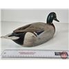 Image 6 : Wooden Duck Decoy  (Consignor Tag ~ Hollow Carved Mallard Drake : Vick Peck : Trenton, ON 1960)  (Me
