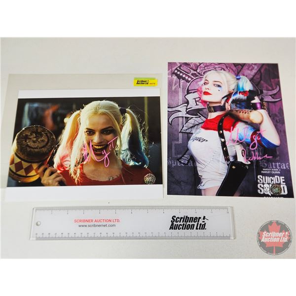 Autographed 8x10 Photos (2) : Margot Robbie "Harley Quinn" : Suicide Squad (Certified : KB Authentic