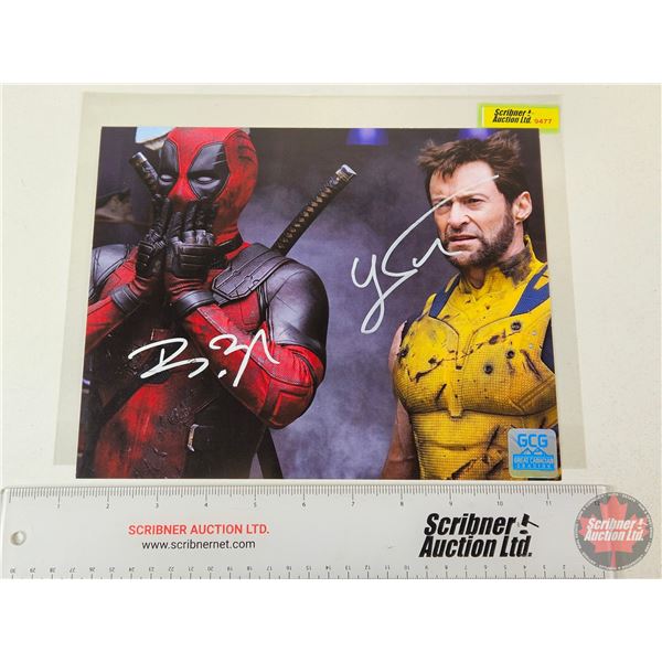 Autographed 8x10 Photo : Ryan Reynolds (Deadpool) & Hugh Jackman (Wolverine) (Certified : GCG)