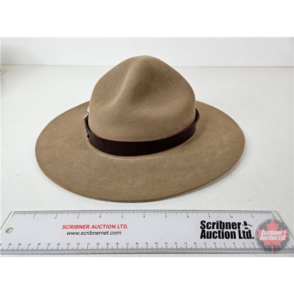 Biltmore RCMP Felt Hat : Size 7-3/8" (Oct 1993) w/Straps  (Box Measures : 6"H x 17"W x 15"D)