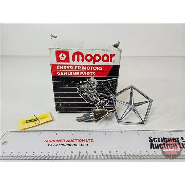 Chrysler Pentastar Hood Ornament w/Box  (Box Measures : 4-1/2"H x 4-1/2"W x 1-1/2"D)