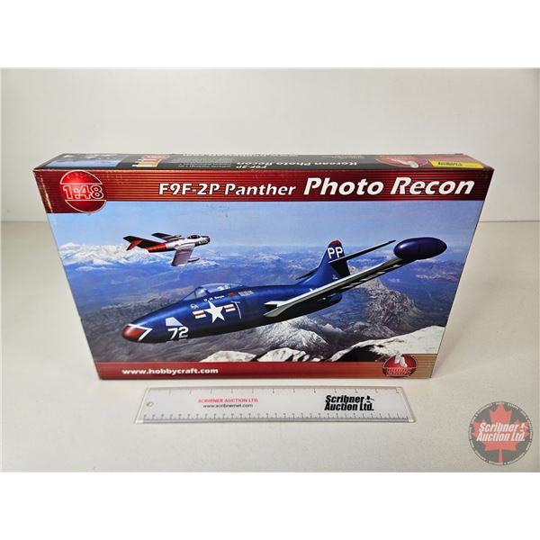 Model Kit : F9F-2 P Panther Recon Airplane (Scale 1:48) (Hobby Craft) (Box Measures : 10-1/2"H x 16-