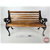 Image 1 : Cast Iron Slat Wood Doll Bench  (Measures : 16"H x 26"W x 10"D)