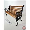 Image 2 : Cast Iron Slat Wood Doll Bench  (Measures : 16"H x 26"W x 10"D)