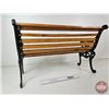 Image 3 : Cast Iron Slat Wood Doll Bench  (Measures : 16"H x 26"W x 10"D)