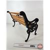 Image 4 : Cast Iron Slat Wood Doll Bench  (Measures : 16"H x 26"W x 10"D)