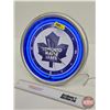 Image 2 : Toronto Maple Leafs Neon Clock (Modern)  (12"Dia)
