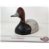 Image 2 : Wooden Duck Decoy (Consignor Tag ~ Red Head Drake : Working Decoy : Painted Eyes : c.1940 : Ontario)