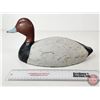 Image 9 : Wooden Duck Decoy (Consignor Tag ~ Red Head Drake : Working Decoy : Painted Eyes : c.1940 : Ontario)