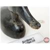 Image 11 : Wooden Duck Decoy (Consignor Tag ~ Black Duck Working Decoy : c.1930 : Tack Eyes) (Measures : 6-1/2"