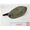 Image 12 : Wooden Duck Decoy (Consignor Tag ~ Black Duck Working Decoy : c.1930 : Tack Eyes) (Measures : 6-1/2"