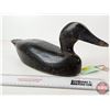 Image 4 : Wooden Duck Decoy (Consignor Tag ~ Black Duck Working Decoy : c.1930 : Tack Eyes) (Measures : 6-1/2"