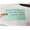 Image 10 : CLEAVER : (Consignor Tag ~ Damascus Cleaver w/Laminated Handle & Leather Sheath) (Total Length : 12"