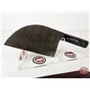Image 7 : CLEAVER : (Consignor Tag ~ Damascus Cleaver w/Laminated Handle & Leather Sheath) (Total Length : 12"