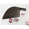 Image 8 : CLEAVER : (Consignor Tag ~ Damascus Cleaver w/Laminated Handle & Leather Sheath) (Total Length : 12"