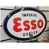 Image 1 : Double Sided Oval Porcelain Dealer Sign : Imperial ESSO  ~ Oval (Alum. Frame)  (Measures : 61"H x 90