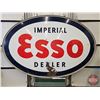 Image 2 : Double Sided Oval Porcelain Dealer Sign : Imperial ESSO  ~ Oval (Alum. Frame)  (Measures : 61"H x 90