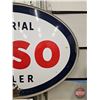 Image 3 : Double Sided Oval Porcelain Dealer Sign : Imperial ESSO  ~ Oval (Alum. Frame)  (Measures : 61"H x 90