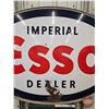 Image 4 : Double Sided Oval Porcelain Dealer Sign : Imperial ESSO  ~ Oval (Alum. Frame)  (Measures : 61"H x 90