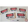 Image 1 : Single Side Tin Signs (5) : DANGER 480Volts  (8"H x 12"W)