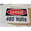 Image 3 : Single Side Tin Signs (5) : DANGER 480Volts  (8"H x 12"W)