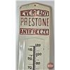Image 2 : Thermometer : Prestone Anti-Freeze (Embossed) (Re-Painted) (Measures : 36"H x 8"W)