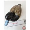 Image 11 : Wooden Duck Decoy (Consignor Tag ~ Bluebill Hen : Working Decoy : Found in Quebec : Glass Eyes)  (Me
