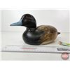 Image 2 : Wooden Duck Decoy (Consignor Tag ~ Bluebill Hen : Working Decoy : Found in Quebec : Glass Eyes)  (Me