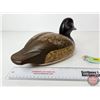 Image 6 : Wooden Duck Decoy (Consignor Tag ~ Bluebill Hen : Working Decoy : Found in Quebec : Glass Eyes)  (Me