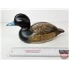Image 9 : Wooden Duck Decoy (Consignor Tag ~ Bluebill Hen : Working Decoy : Found in Quebec : Glass Eyes)  (Me