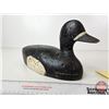 Image 4 : Wooden Duck Decoy (Buckshot Marks) (Consignor Tag ~ Very Hard Working : Bluebill Drake : c.1940 : Qu