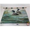 Image 1 : Hanging Tapestry : Pride of the Lakes by Kevin Daniel : c/w Wood Rod (Measures : 25"H x 36"W ~ Rod L