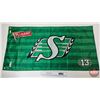 Image 1 : Saskatchewan Roughriders/Pilsner Flag  (Measures : 23"H x 46"W)