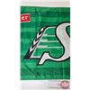 Image 8 : Saskatchewan Roughriders/Pilsner Flag  (Measures : 23"H x 46"W)