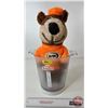 Image 1 : Bud Light Platinum Light Up Bucket (No Batteries) w/A&W Rootbeer Plush Bear (Bucket : 9-1/4"H)