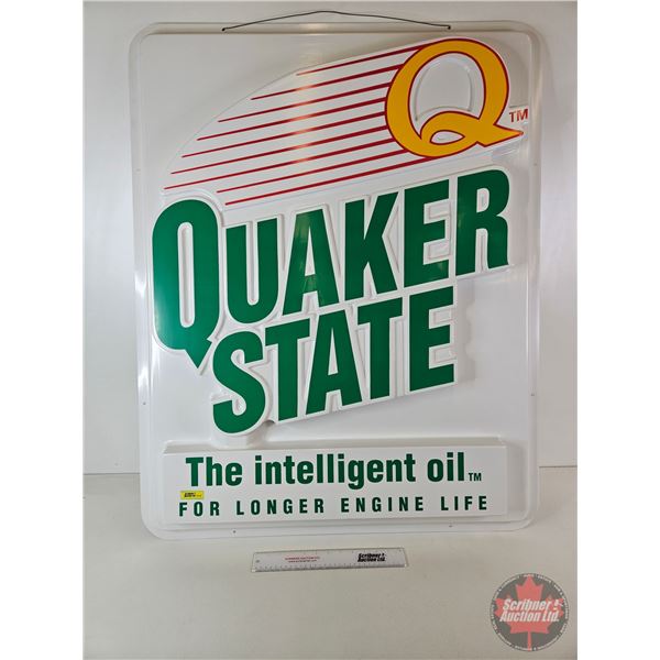 Single Side 3D Embossed Sign : Quaker State  (Measures : 43-1/2"H x 34-1/4"W x 4"D)