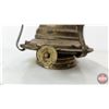 Image 5 : Oil Lamp : Painted Font w/White Flame Burner  (Total Height w/Chimney : 14"H)