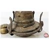 Image 6 : Oil Lamp : Painted Font w/White Flame Burner  (Total Height w/Chimney : 14"H)