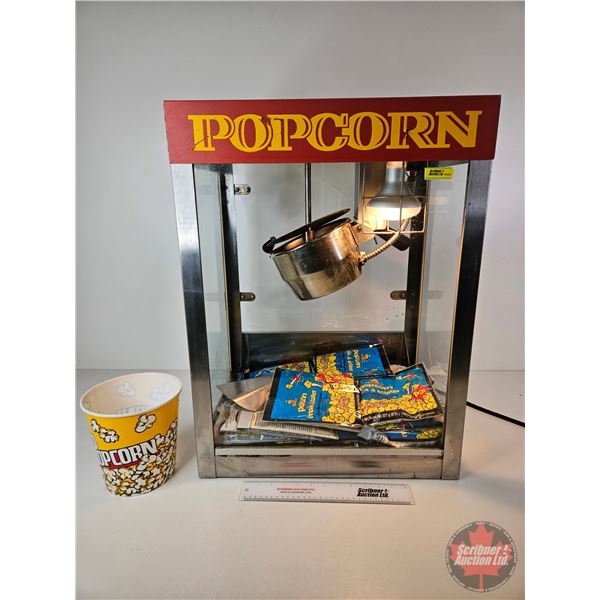 Cretors Goldrush Popcorn Machine c/w Bags of Popcorn, Scoop & Popcorn Pail  (Note : Best Before Date