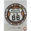Image 1 : Single Side Tin Sign : Route 66 (Round) (Modern) (Measures : 24"Dia)