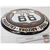 Image 3 : Single Side Tin Sign : Route 66 (Round) (Modern) (Measures : 24"Dia)