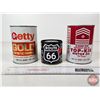 Image 2 : Coin Banks (3) : Getty Gold, Top-Kik & Route 66 (Largest Measures : 5-1/2"H x 4"Dia)