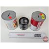 Image 6 : Coin Banks (3) : Getty Gold, Top-Kik & Route 66 (Largest Measures : 5-1/2"H x 4"Dia)