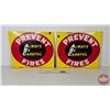 Image 1 : Single Side Tin Signs (2) : Always Be Careful Prevent Fires  (Measures : 15"H x 17"W)