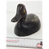 Image 3 : Wooden Duck Decoy (Consignor Tag ~ Bluebill Hen : Working Decoy : Glass Eyes : c.1950) (Measures : 6