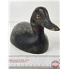 Image 4 : Wooden Duck Decoy (Consignor Tag ~ Bluebill Hen : Working Decoy : Glass Eyes : c.1950) (Measures : 6