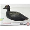 Image 8 : Wooden Duck Decoy (Consignor Tag ~ Bluebill Hen : Working Decoy : Glass Eyes : c.1950) (Measures : 6