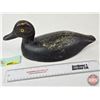 Image 9 : Wooden Duck Decoy (Consignor Tag ~ Bluebill Hen : Working Decoy : Glass Eyes : c.1950) (Measures : 6