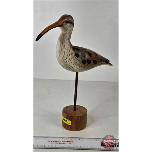Wooden Bird Figurine : Hand Carved & Hand Painted (Measures : 14"H)